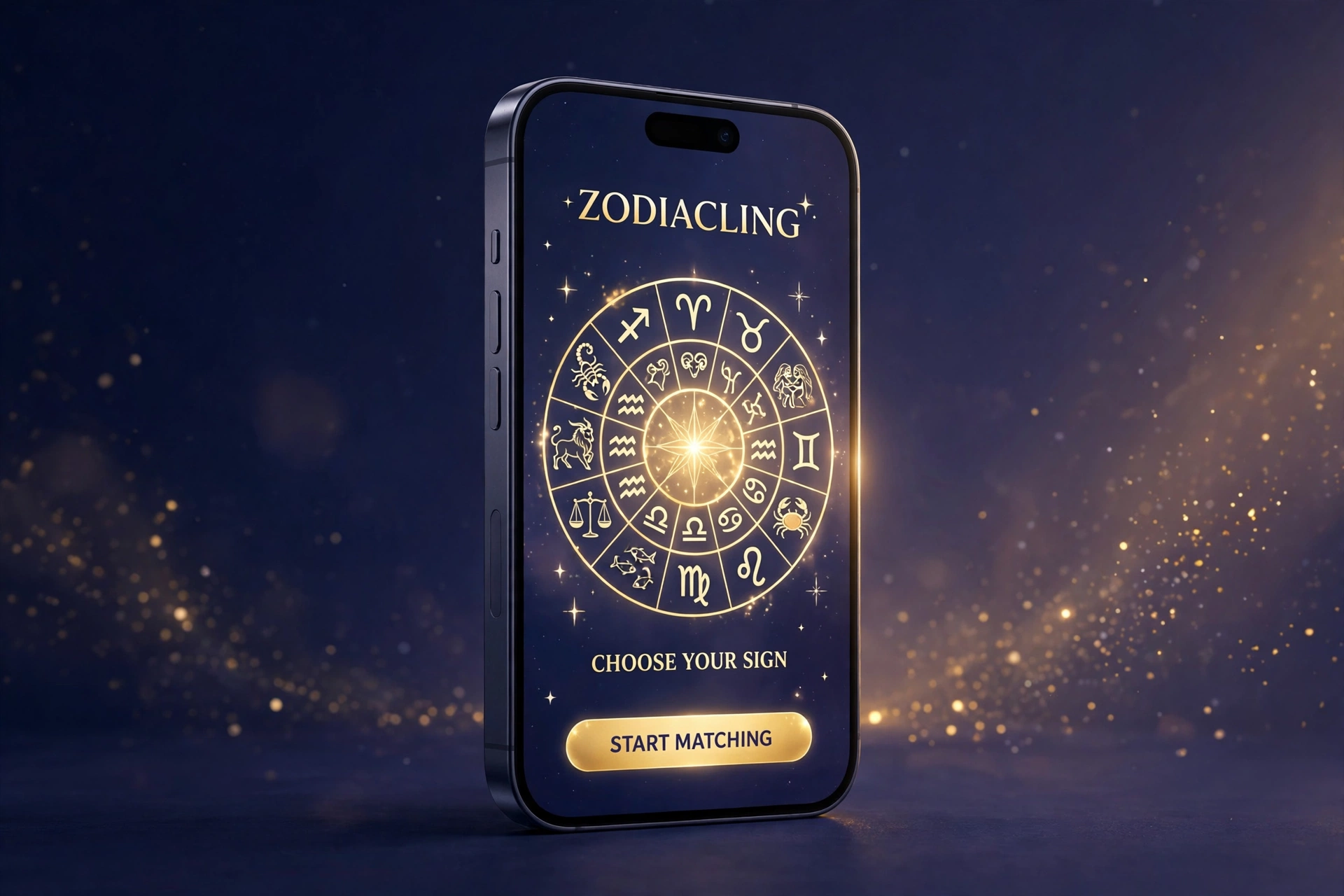 Zodiacling app — choose your sign — on iPhone 18 Pro Max